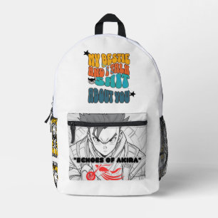 My Bestie and I Talk !!!!! About You' Printed Backpack