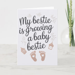 My Bestie Is Growing A Baby Bestie Funny Pregnancy Card