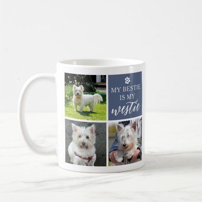 My Bestie is My Westie Dog Lover Photo Collage Coffee Mug (Left)
