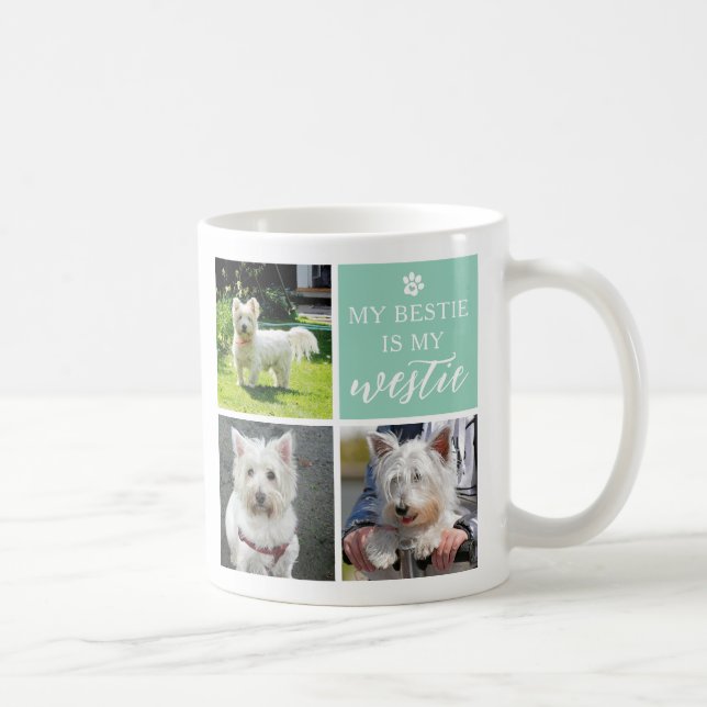 My Bestie is My Westie Dog Lover Photo Collage Coffee Mug (Right)