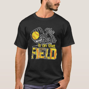My Bestie Is On That Field Softball Leopard T-Shirt