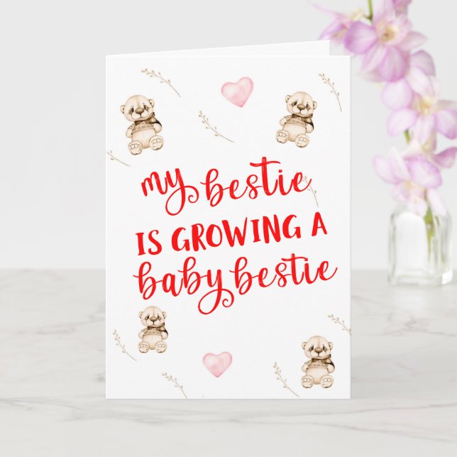 My Bestie Is Pregnant Personalised Card (Orchid)