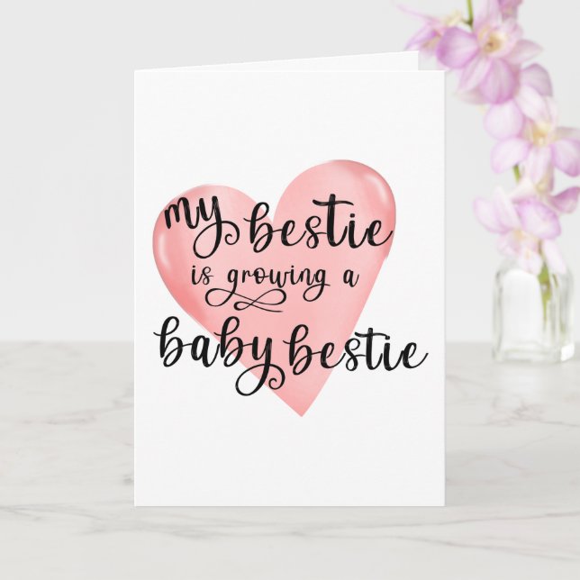 My Bestie Is Pregnant Personalised Card (Orchid)
