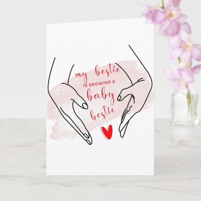 My Bestie Is Pregnant Personalised Card (Orchid)