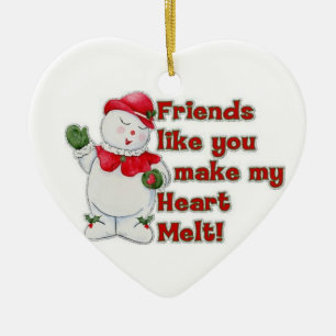 MY BFF AT CHRISTMAS "DECORATION" U MELT MY HEART CERAMIC ORNAMENT