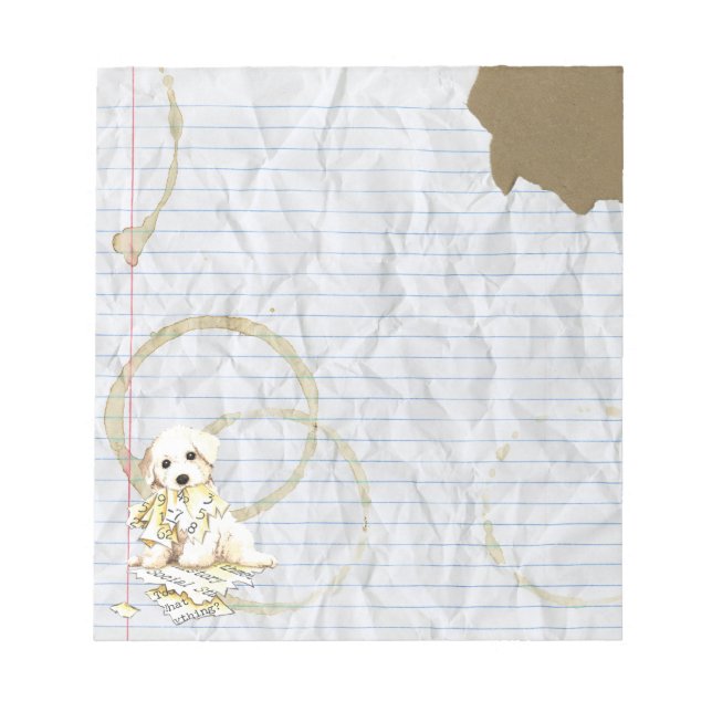 My Bichon Frise Ate My Lesson Plan Notepad (Front)