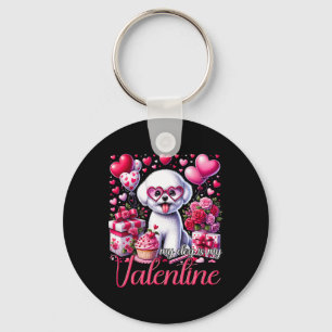 My Bichon Frise Is My Valentine Dogs Lovers Bichon Key Ring