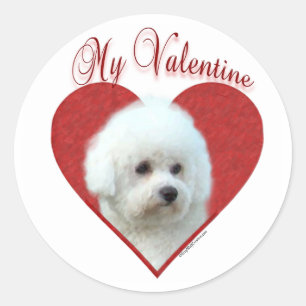 My Bichon Frise Valentine Classic Round Sticker