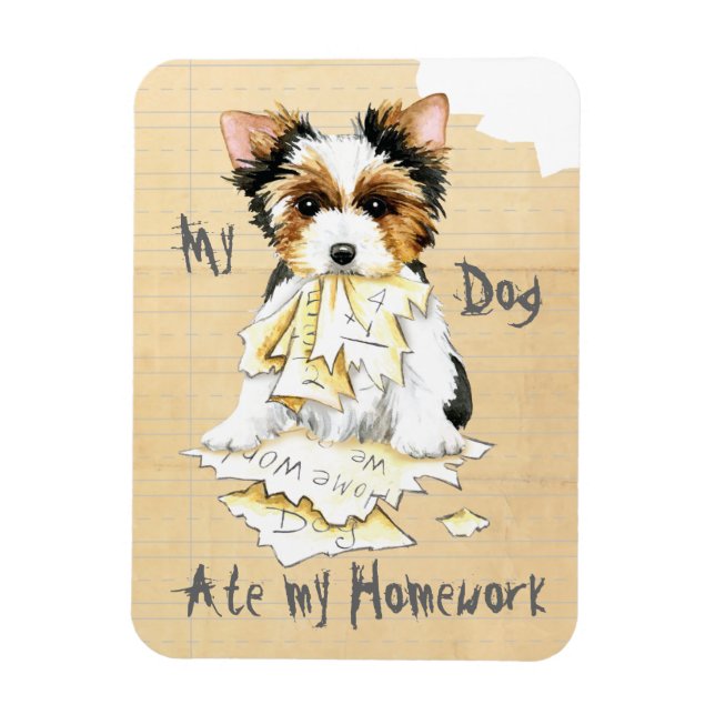 My Biewer Terrier Ate My Homework Magnet (Vertical)