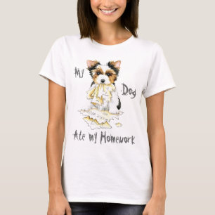 My Biewer Terrier Ate My Homework T-Shirt