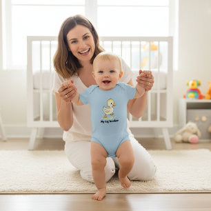 My Big Brother - Baby Romper - Light Blue Bodysuit