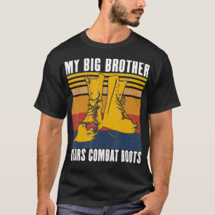 My Big Brother Wears Combat Boots  Funny Retro Des T-Shirt