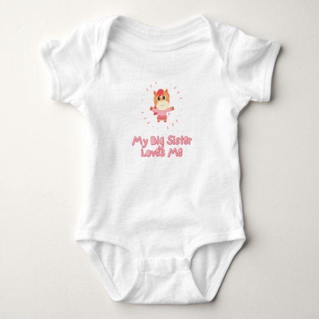 My Big Sister Loves Me Baby Bodysuit (Front)