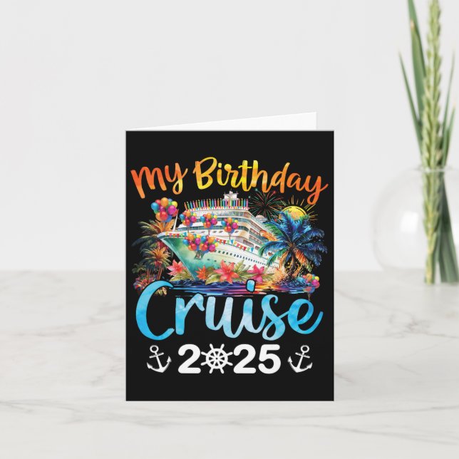 My Birthday Cruise 2025 Family Cruise Vacation Tri Card (Front)