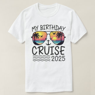 My Birthday Cruise Funny Gift 2025 Retro T-Shirt