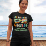 My Birthday Cruise Retro Sunglasses T-Shirt<br><div class="desc">This design may be personalised in the area provided by changing the photo and/or text. Or it can be customised by clicking Personalise this Template and then choosing the click to customise further option and delete or change the colour of the background, add text, change the text colour or style,...</div>