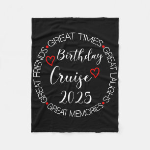 My Birthday Cruise Trip 2025 Vacation Matching Fam Fleece Blanket