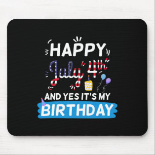 My Birthday July 4th American Independence Day Gif Mouse Pad