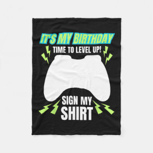 My Birthday Sign My Tee Video Game Bday Party Game Fleece Blanket