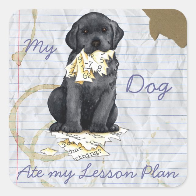 My Black Lab Ate My Lesson Plan Square Sticker (Front)