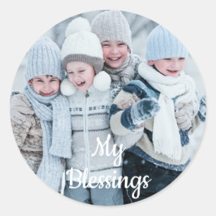 My Blessings Photo Classic Round Sticker
