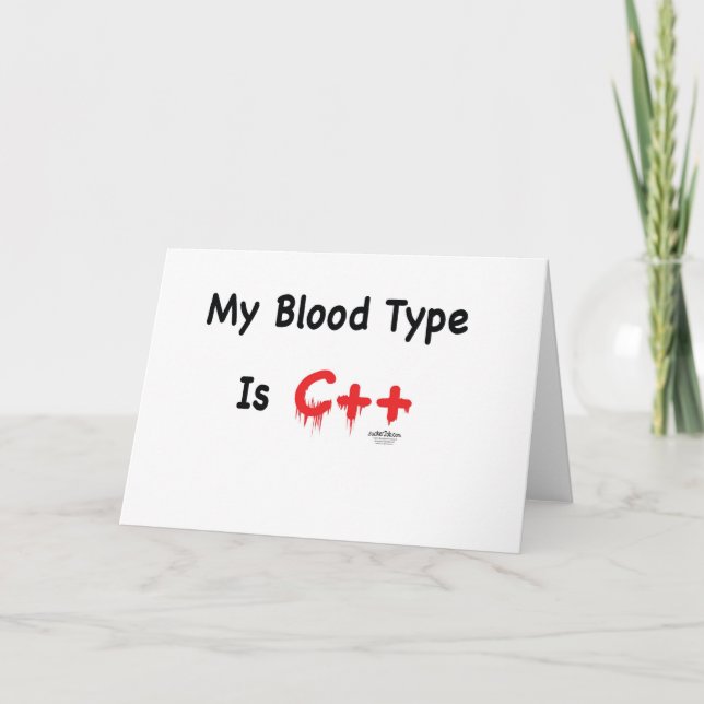 My blood type is c++ card (Front)