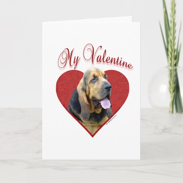 My Bloodhound Valentine Holiday Card (Front)