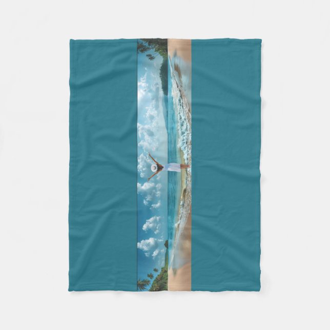 My Blue Lagoon dream Fleece Blanket (Front)