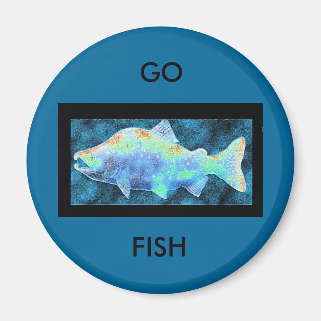 My Blue Salmon Magnet (Front)