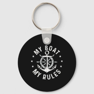 My Boat My Rules - Boating Sailing Boat Captain Mo Key Ring