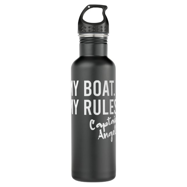 My Boat My Rules Captain Angel Personalised Boatin 710 Ml Water Bottle (Front)