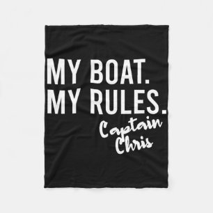 My Boat My Rules Captain Chris Personalised Boatin Fleece Blanket