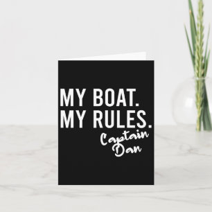 My Boat My Rules Captain Dan Personalised Boating Card