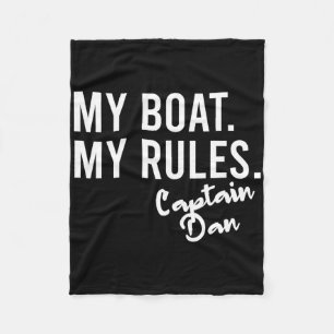 My Boat My Rules Captain Dan Personalised Boating Fleece Blanket