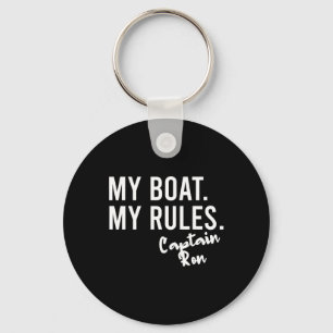 My Boat My Rules Captain Ron Personalised Boating  Key Ring