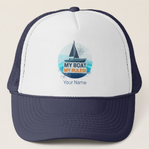 My Boat My Rules For Captain or Skipper Vintage Trucker Hat