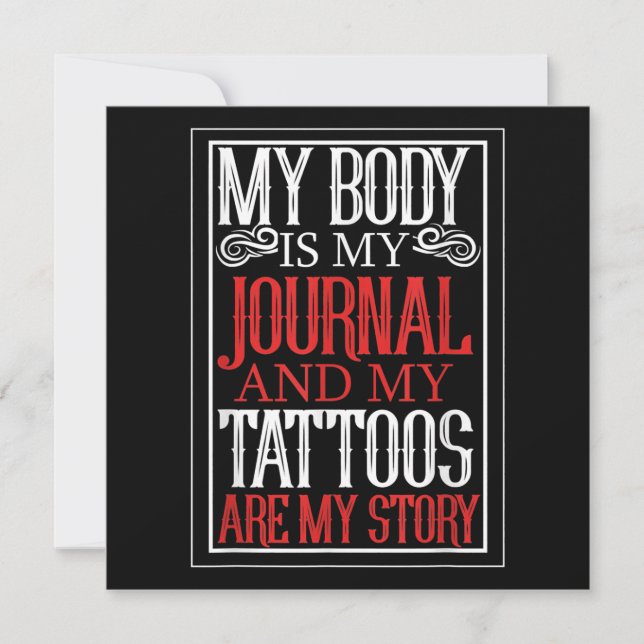 My Body Is My Journal Tattoo Artist Lover Gift Holiday Card (Front)