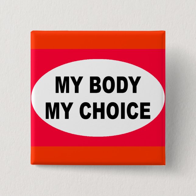My Body My Choice 15 Cm Square Badge (Front)
