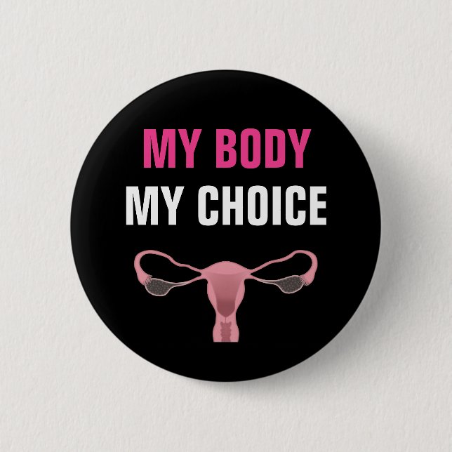 My Body My Choice Abortion Rights Feminist 6 Cm Round Badge (Front)