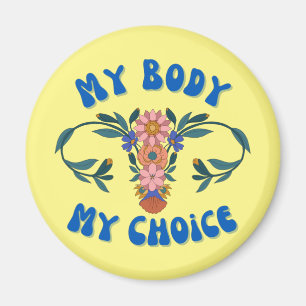 My Body My Choice Floral Uterus Pro-Choice Magnet