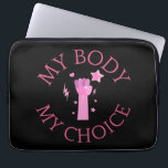 My Body My Choice Pink Fist Feminist  Laptop Sleeve<br><div class="desc">Show your support for women's rights with this trailer hitch cover featuring a pink raised fist in centre with "my body my choice" text.</div>