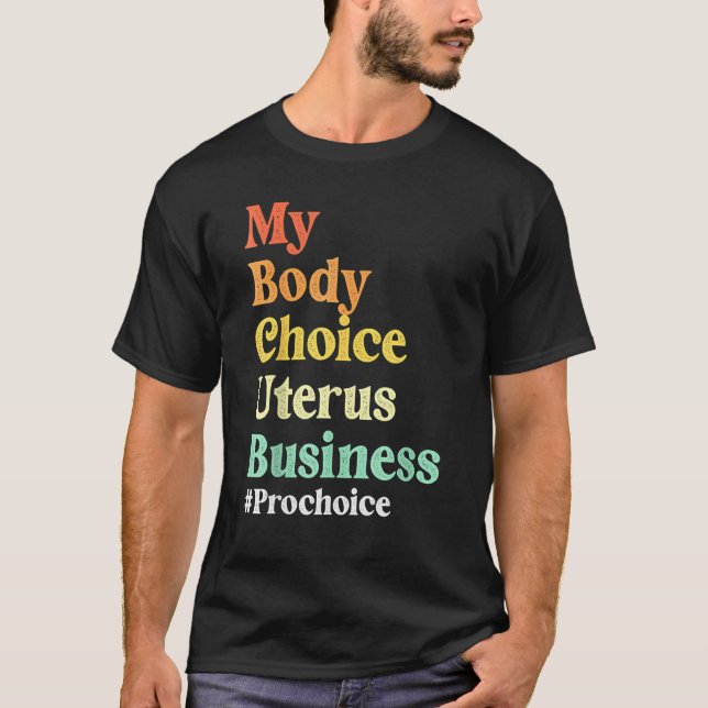 My Body My Choice Pro Choice Messy Bun Us Flag T-Shirt (Front)