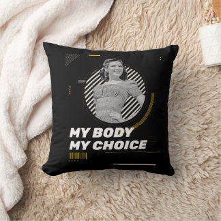 My Body My Choice Retro Women' Rights Illustration Cushion