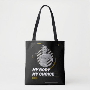 My Body My Choice Retro Women' Rights Illustration Tote Bag
