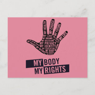My Body My Choice Women's Rights Postcard
