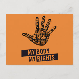 My Body My Choice Women's Rights Postcard