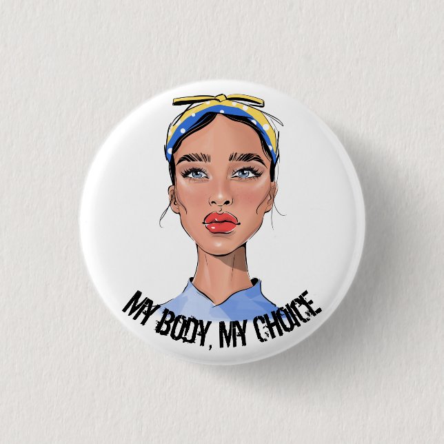My Body My Choice Womens Rights T-Shirt Keychain 3 Cm Round Badge (Front)