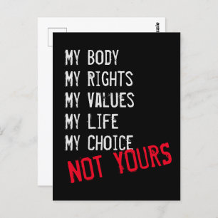 My body, Not yours Postcard