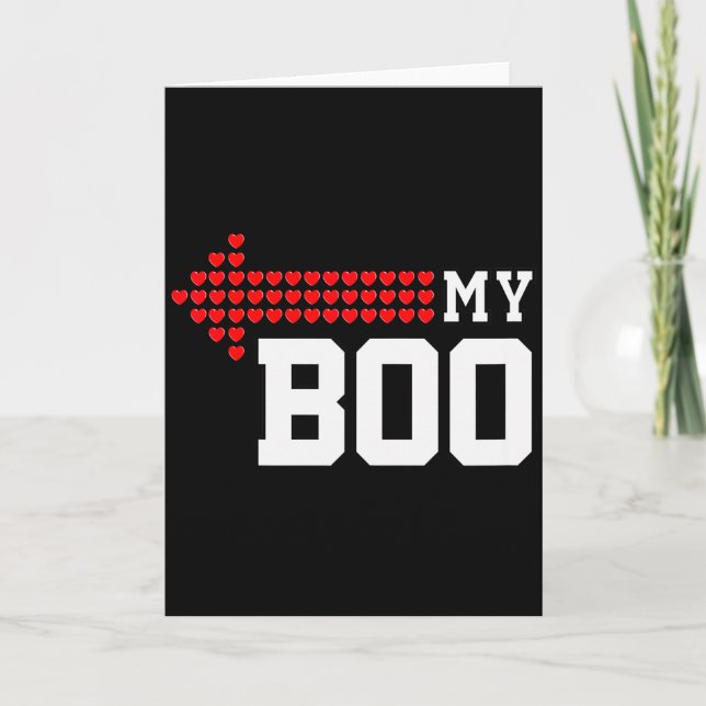 My Boo &amp; My Bae Valentines Day Cute Couple Mat Card (Front)
