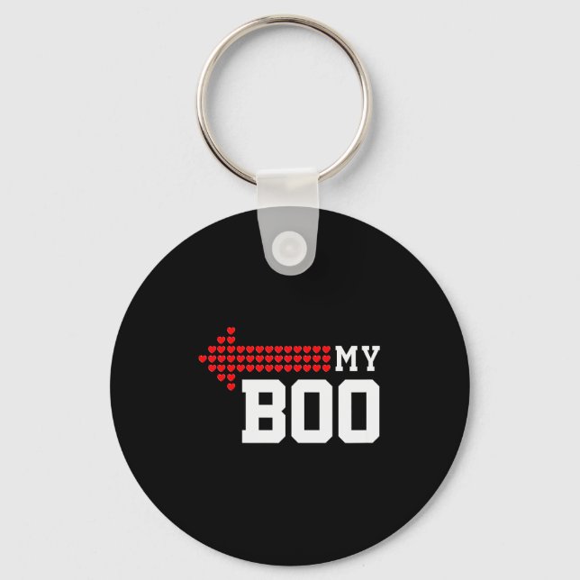 My Boo &amp; My Bae Valentines Day Cute Couple Mat Key Ring (Front)